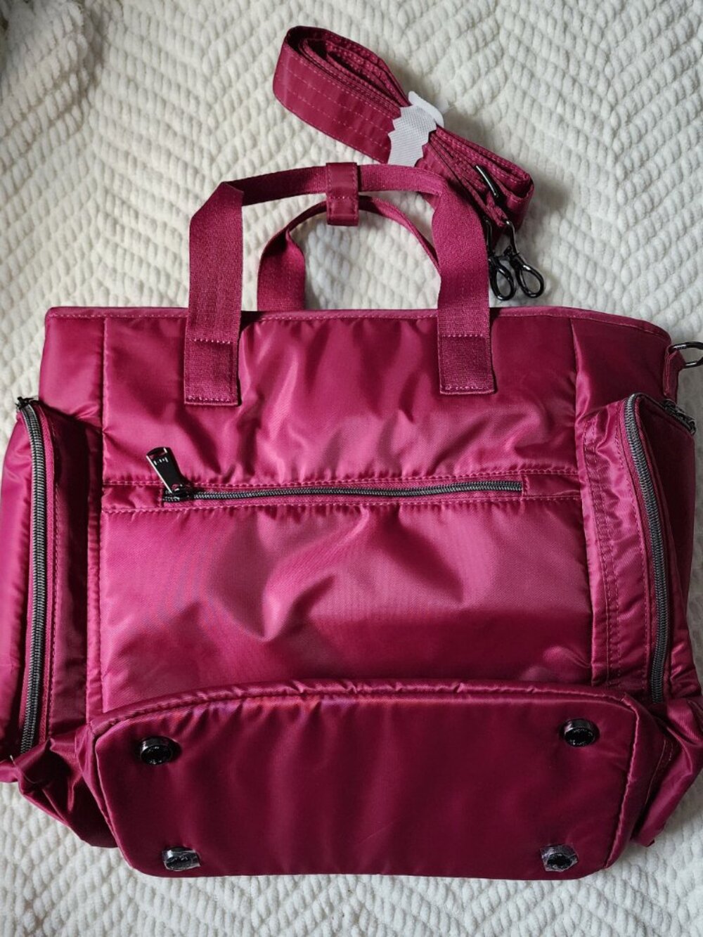 LUG Bustle Convertible Tote Bag - Raspberry - Picture 3 of 4